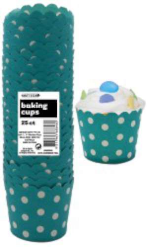 Baking Cups - Teal Green Dots - Click Image to Close